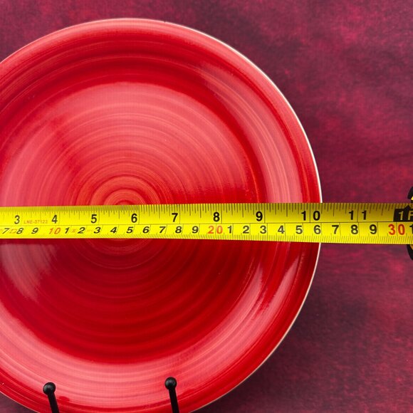 RED SWIRL HAND PAINTED COLLECTION DINER PLATE by ROYAL NORFOLK, 10,5 inch - Picture 4 of 4